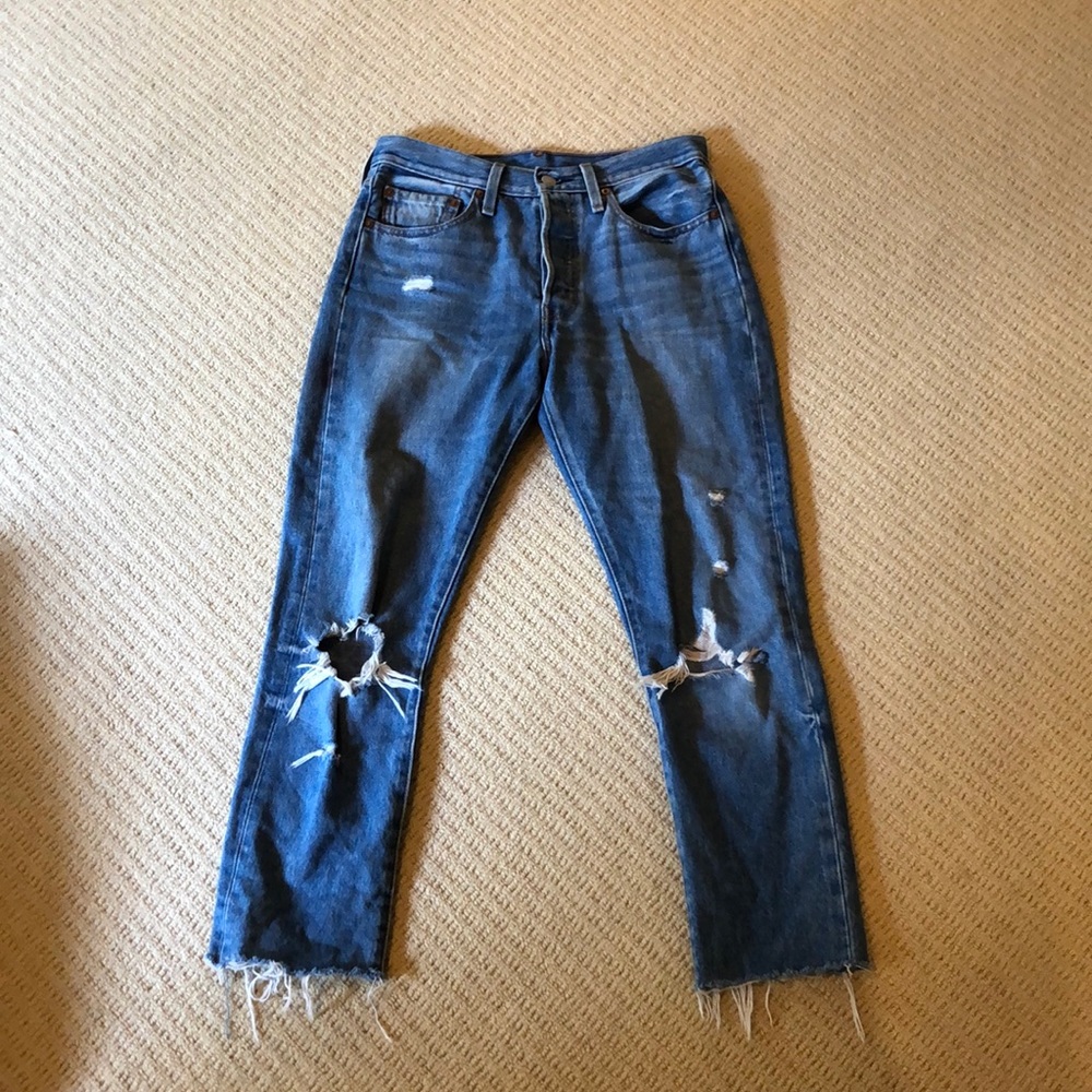 High waisted boyfriend jeans